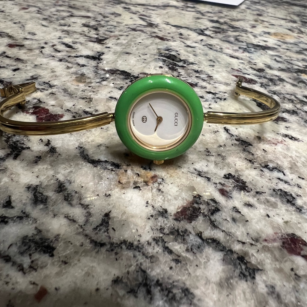 Gucci Bezel Watch With Green Bezel